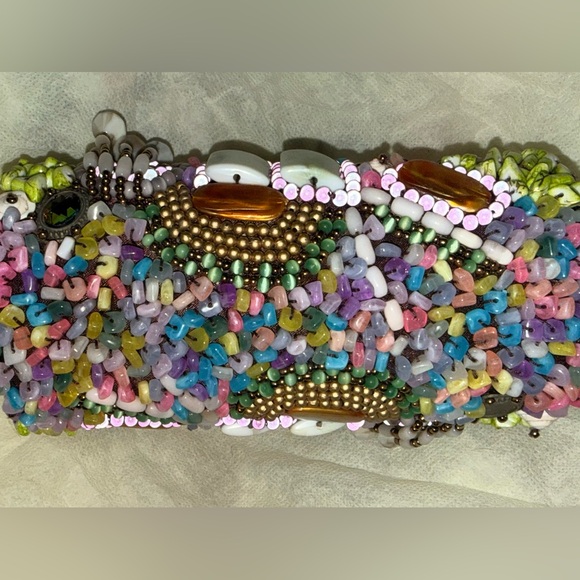 Luxury small beaded satchel/clutch purse NWOT - Picture 10 of 16